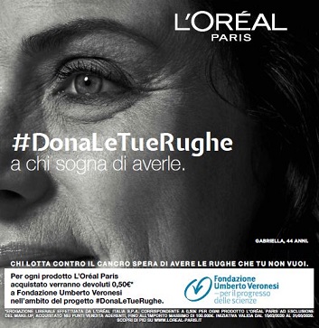 L&#8217;Oreal Paris mette in campo le rughe contro i tumori femminili