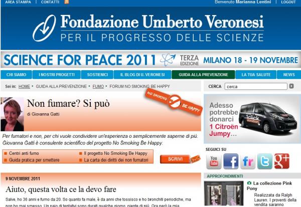 Online la nuova sezione No Smoking Be Happy, dedicata a chi vuole dire stop al fumo di sigaretta