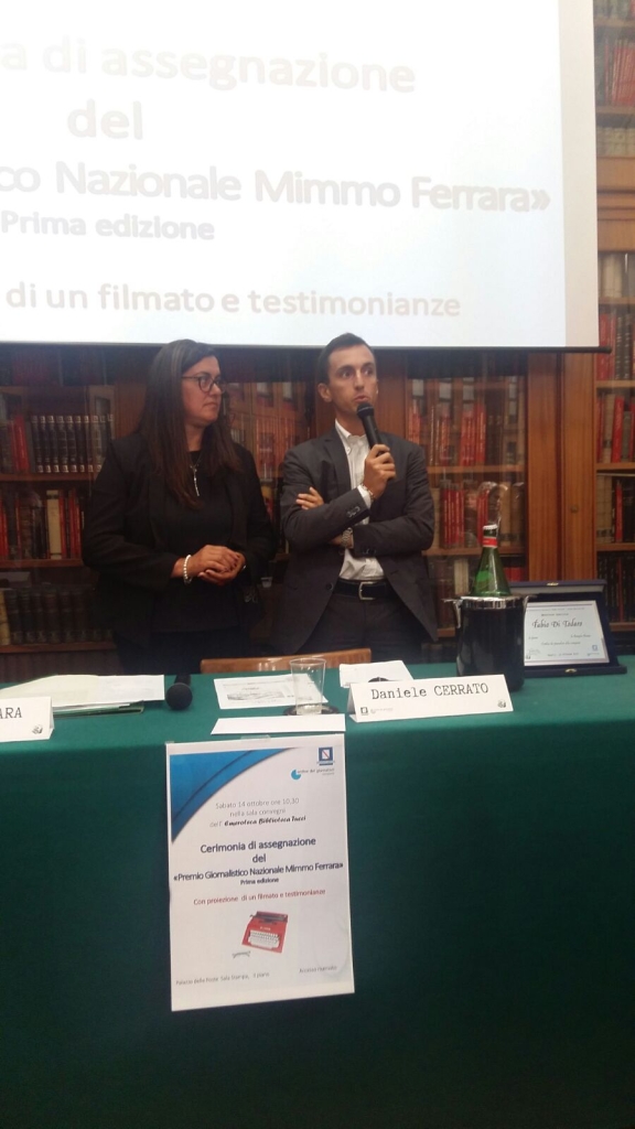 Premio giornalistico Mimmo Ferrara: menzione speciale a Fabio Di Todaro