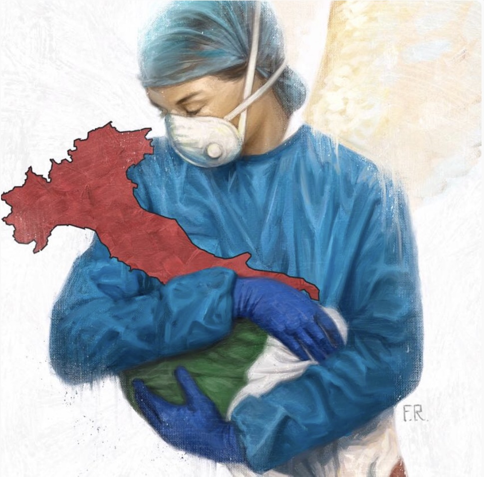 L&#8217;illustrazione che ha emozionato l&#8217;Italia colpita dal Covid-19