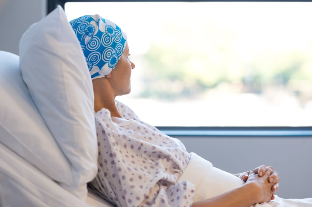 Paziente affetta da leucemia mieloide cronica in ospedale